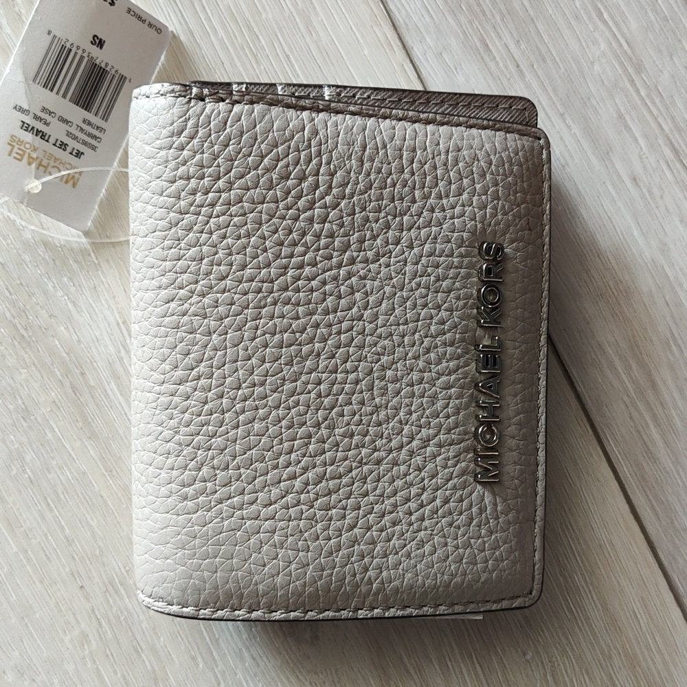 Michael Kors Beige Leather Card Holder